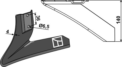 Vinklad vinge - vänster