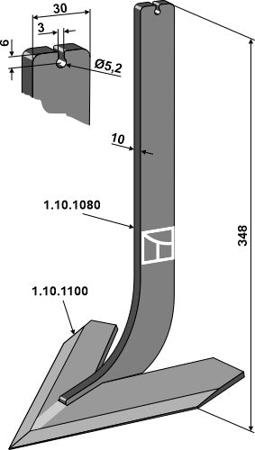 Tand med delning 160 mm