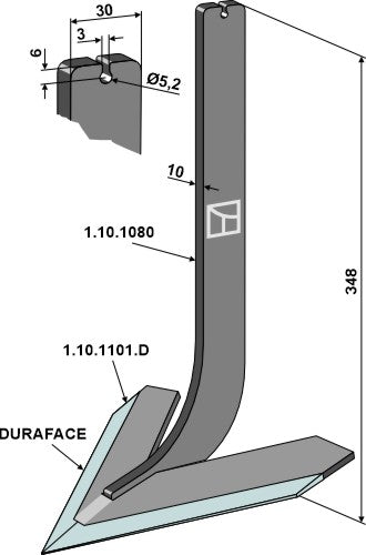 Hara, jaettu 180 mm - DURAFACE