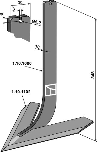 Tand med delning 200 mm