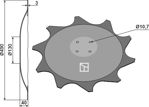 Avlingsbeskyttelsesskive - venstre