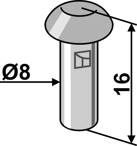 Knappnål Ø8x16