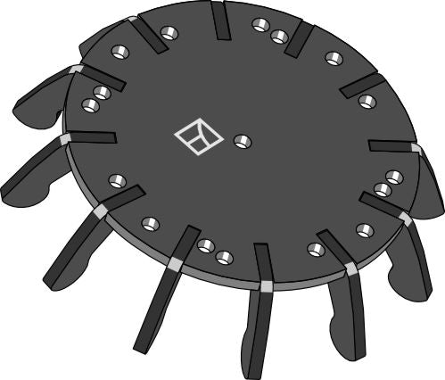 Sormikultivaattorin vetopyörä Ø220 mm