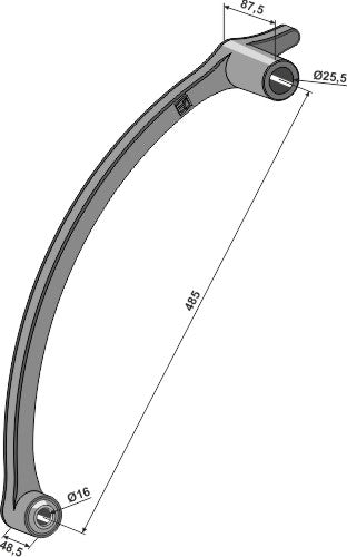 Monteringsarm för roterande hacka med långt nav