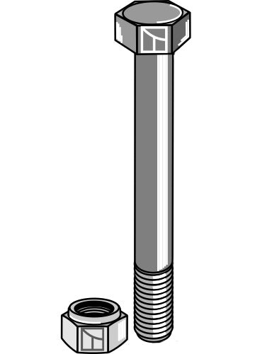 Bult med självlåsande mutter – M12 – 8,8