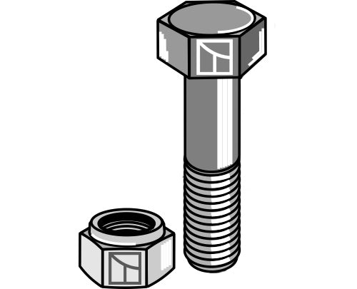 Bult med självlåsande mutter – M12 – 8,8