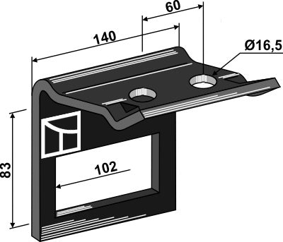 Klämma för tand 100x16
