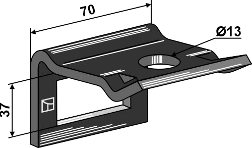 Klämma för tand 40x12 med förstärkningsfjäder 40x10