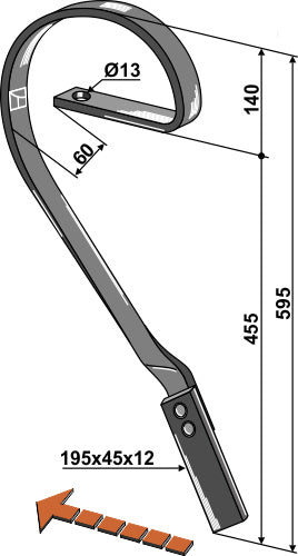 Bromstång, vänster