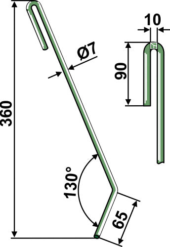 Seuraava piikki Ø7 mm, vasen