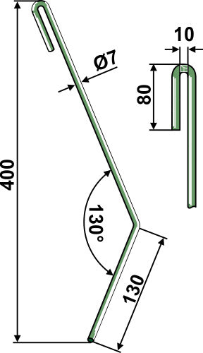 Efter tand Ø7 mm, venstre