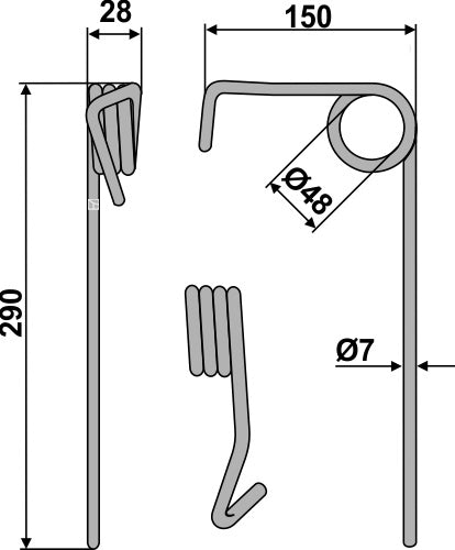 Följande tand Ø7 mm - bak