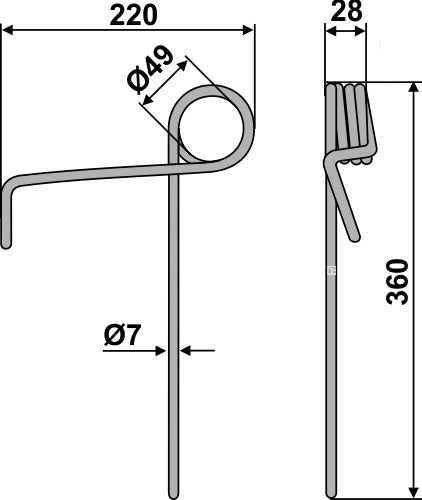 Följande tand Ø7 mm – fram