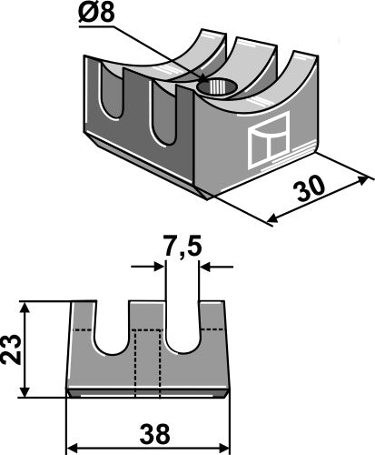 Holdeanordning for følgende tinder