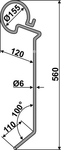Följande tand Ø6 mm, höger