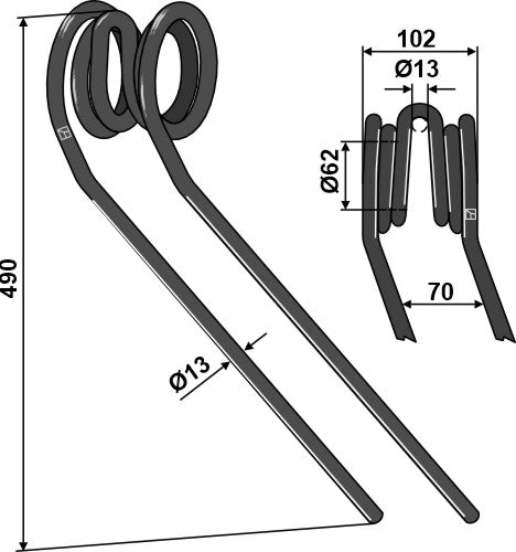 Efter tand Ø13 mm, højre