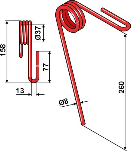 Följande tand Ø8 mm