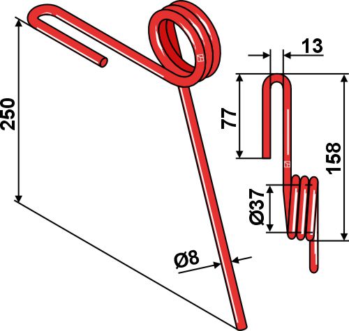 Följande tand Ø8 mm