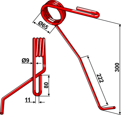 Seuraava piikki Ø9 mm, edessä vasemmalla