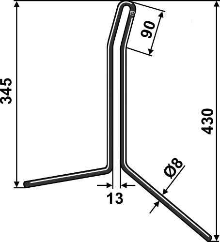 Följande tand Ø8 mm
