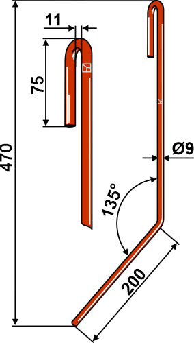 Efter tand Ø9 mm, venstre