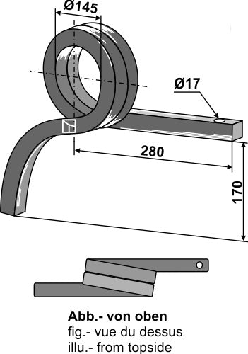 Dubbel spiralfjäder, höger