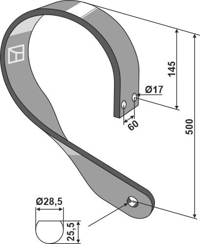Fjäderfäste, rakt - höger