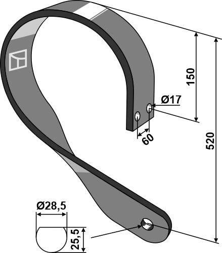 Fjærskaft - venstre