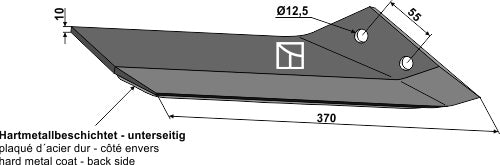 Erstatningsvinge med hård metaloverflade - højre