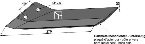 Ersättningsvinge med hårdmetallbeläggning – vänster