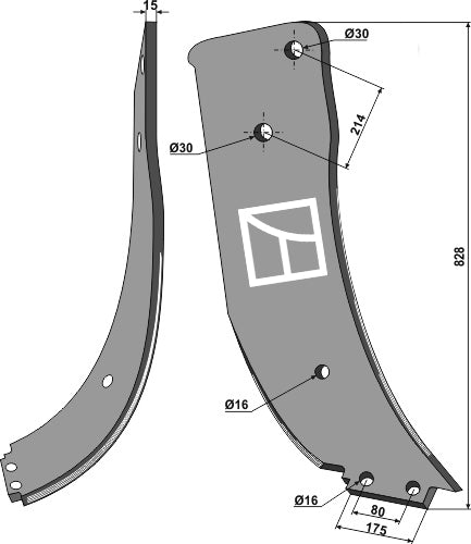 Subsoiling shank - right model