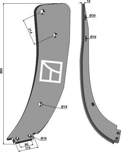 Subsoiling shank - left model