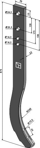 Kultivatorarm - 875 mm