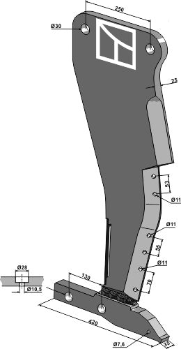 Tine with foot - right