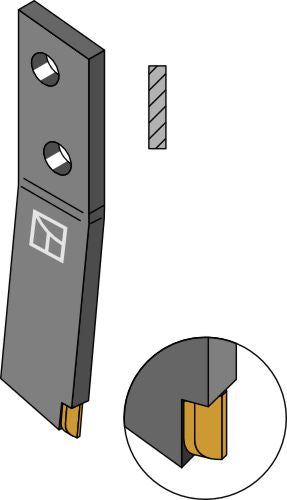 Bultmonterad tand - höger - Hårdmetall
