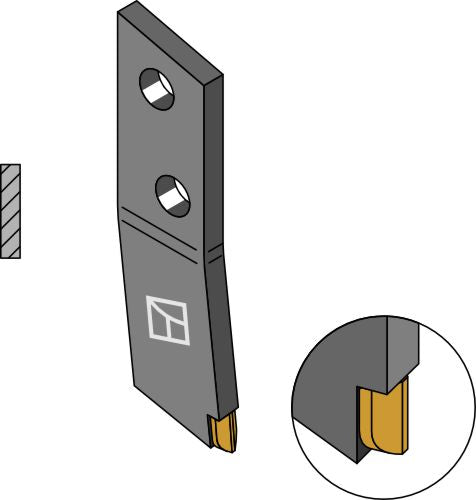 Bultmonterad tand - vänster - Hårdmetall