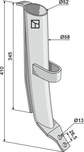 Gylleindsprøjtningsrør Ø58