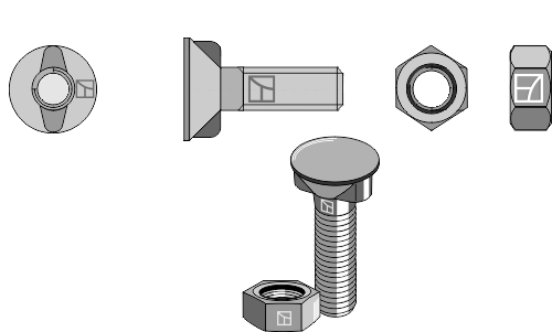 Plogbult M10x1,5x25 med sexkantsmutter