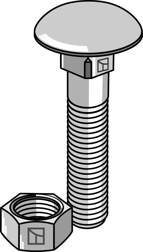 Bult M10x1,5x45 galvaniserad med mutter
