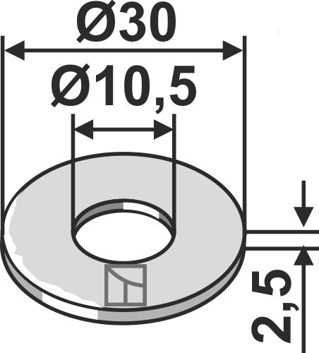 Bricka Ø30x2,5xØ10,5 - DIN9021