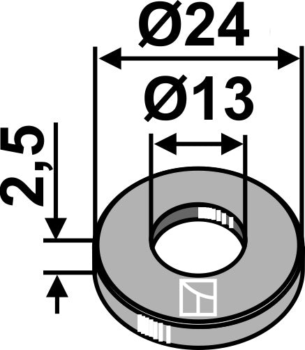 Bricka Ø24x2,5xØ13 - DIN125