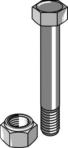 Skärbult M12 med självlåsande mutter