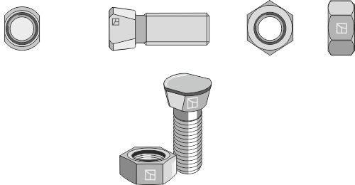 Plogbult M12x1,75x33 med sexkantsmutter