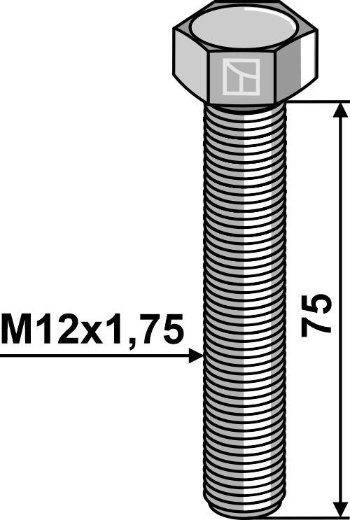 Hexagon bolt M12x1,75x75 without nut