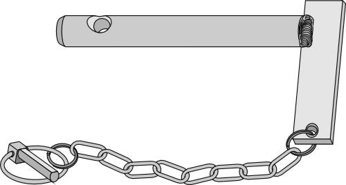 sockelstift med kedja och låsstift