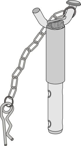 Dubbelstift med handtag, kedja och fjäderstift