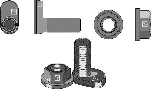 Conusbolt oval head with collar nut
