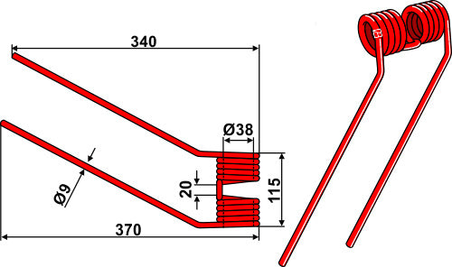Tedder-tand Ø9 – höger