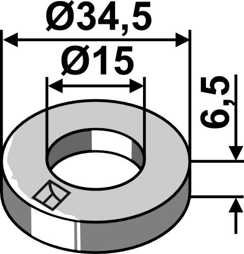 Bricka Ø34,5x6,5xØ15 - HV15
