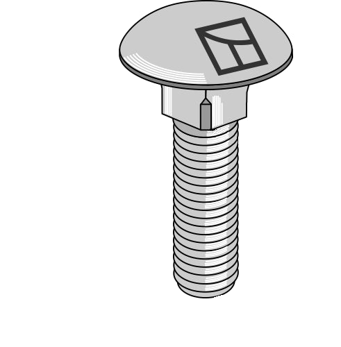 Skruv med skruvhuvud M16x2x50 – galvaniserad